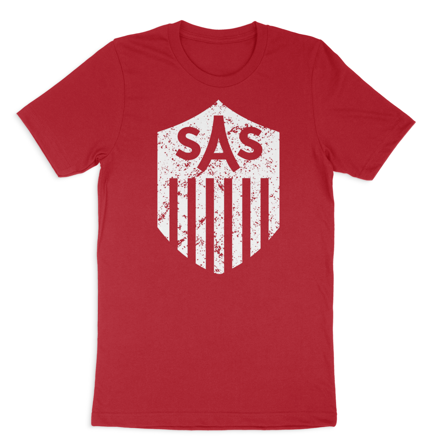 SAS Distressed White Shield Tee