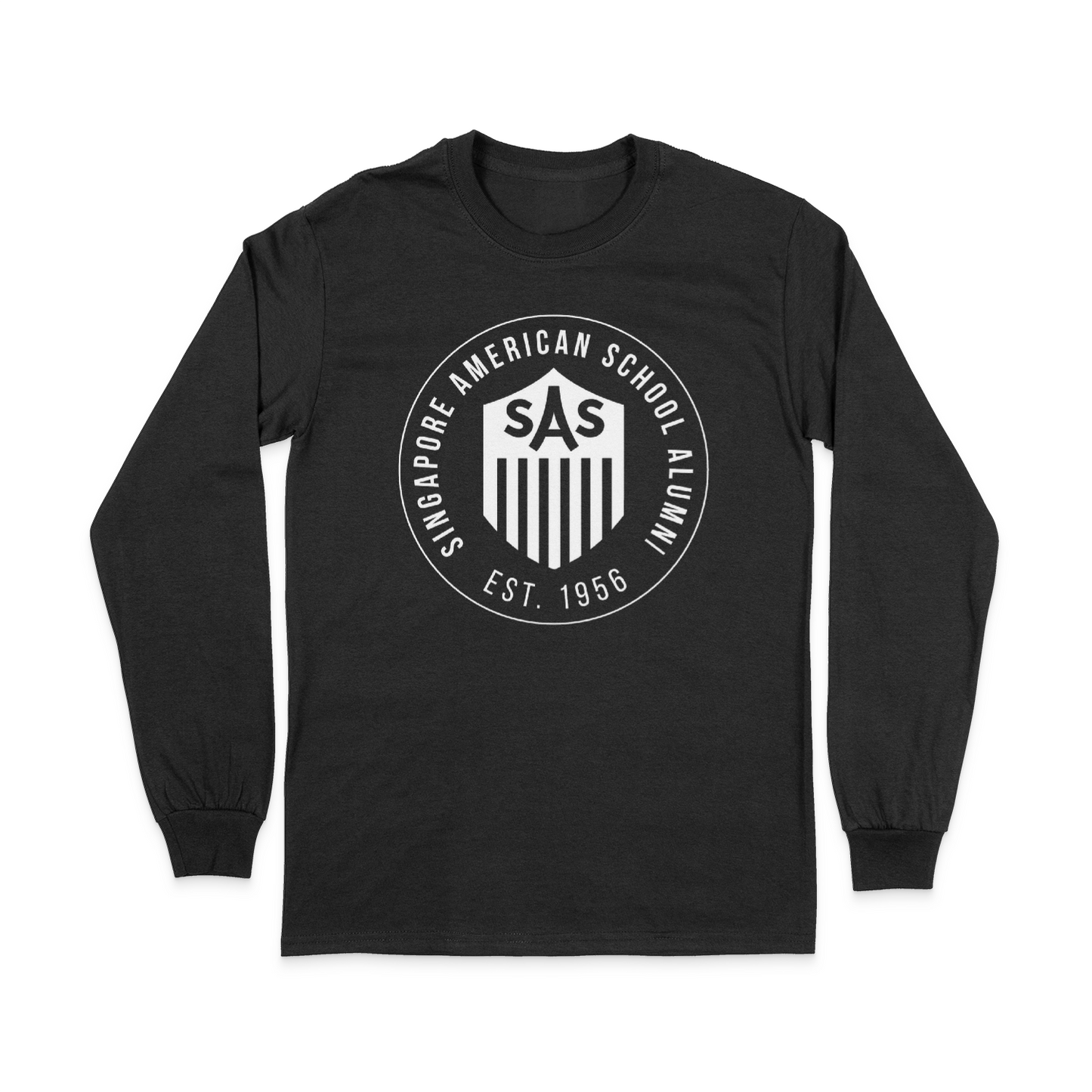 SAS Alumni White Badge Long Sleeve Tee