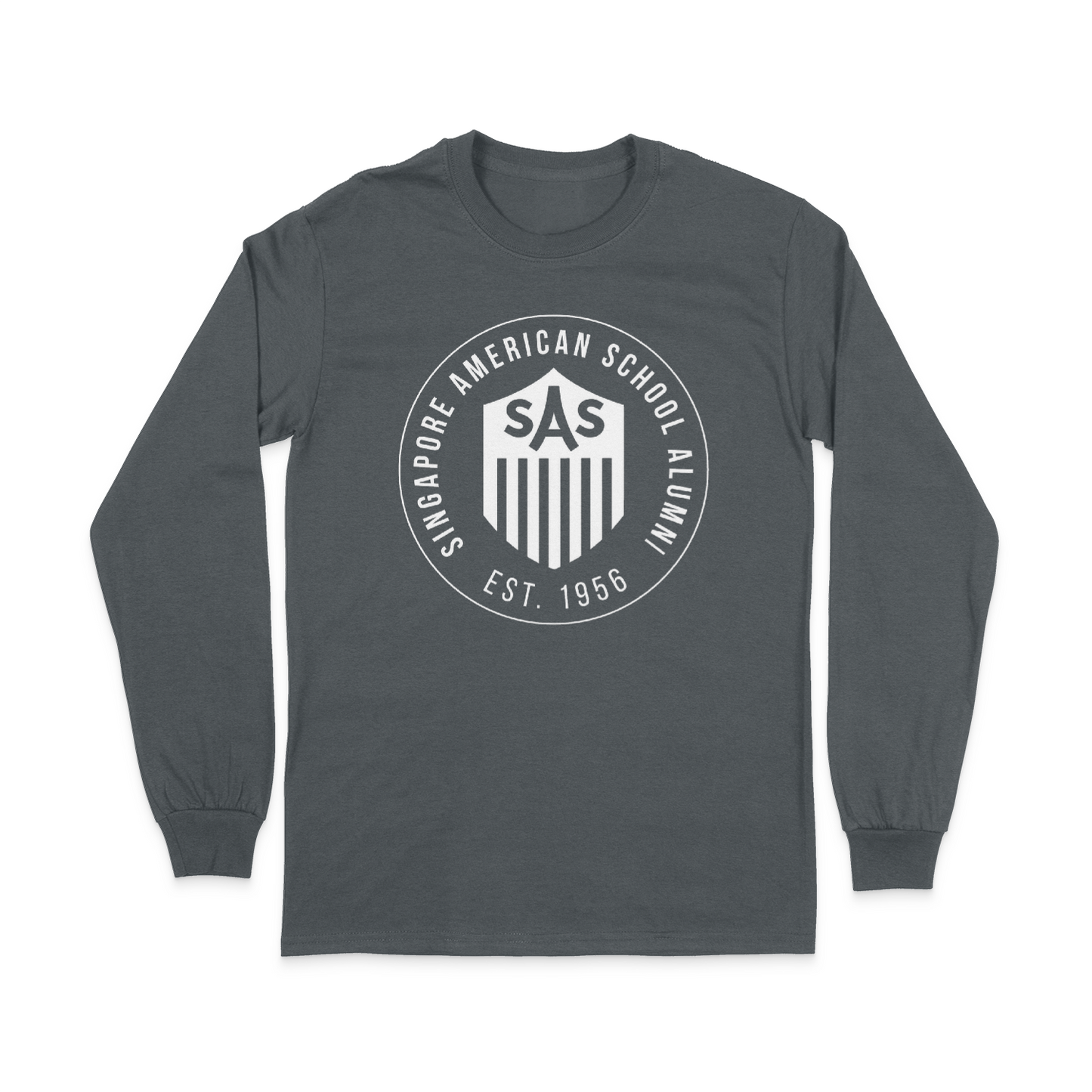 SAS Alumni White Badge Long Sleeve Tee