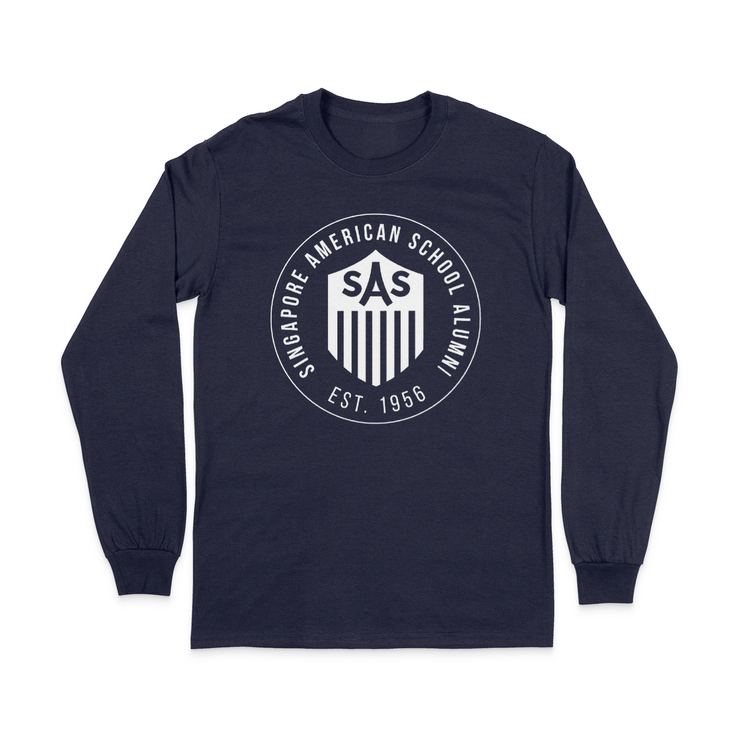 SAS Alumni White Badge Long Sleeve Tee