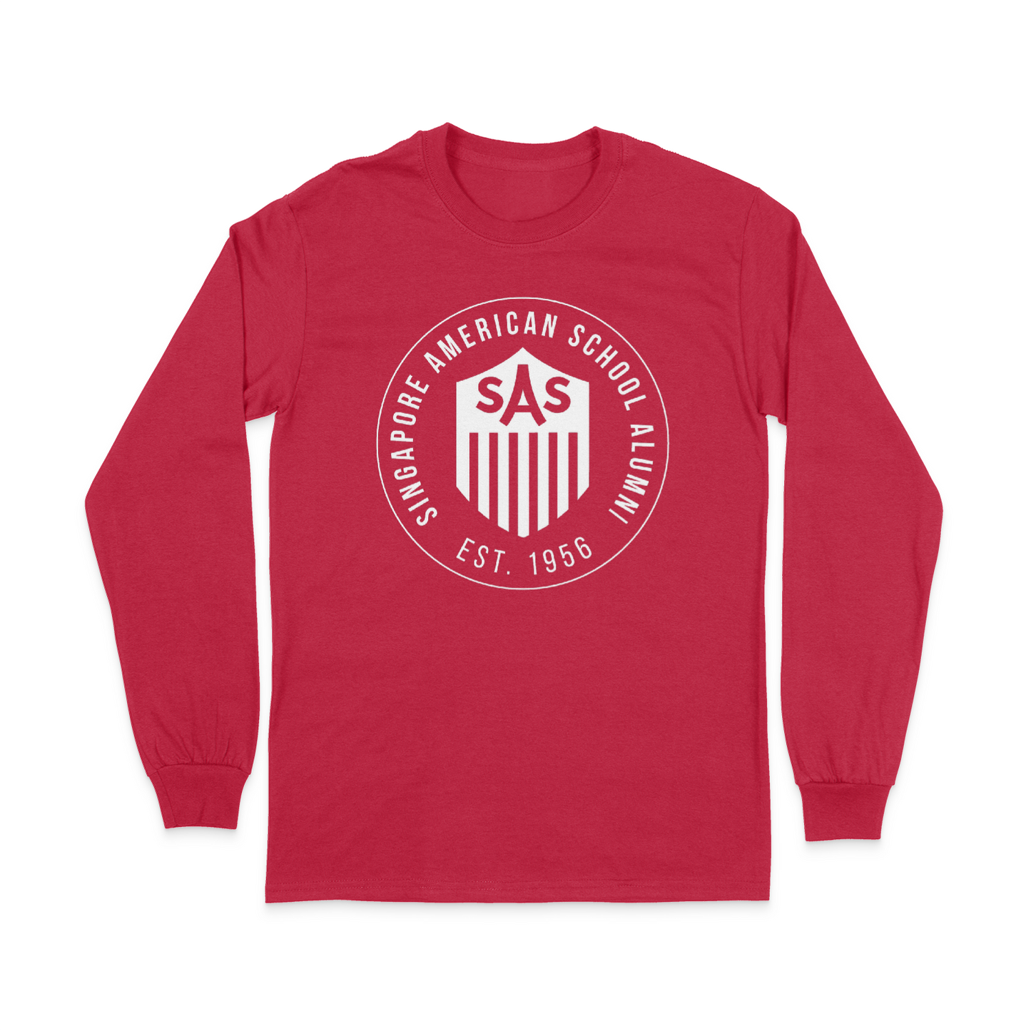 SAS Alumni White Badge Long Sleeve Tee