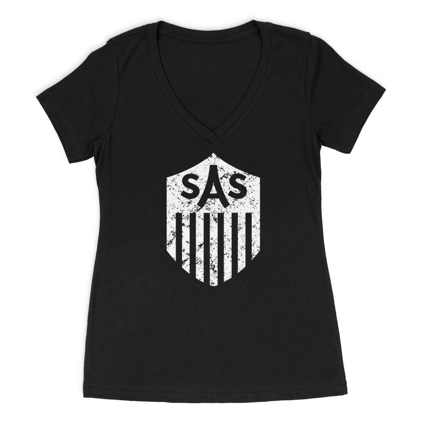 SAS Distressed White Shield Tee
