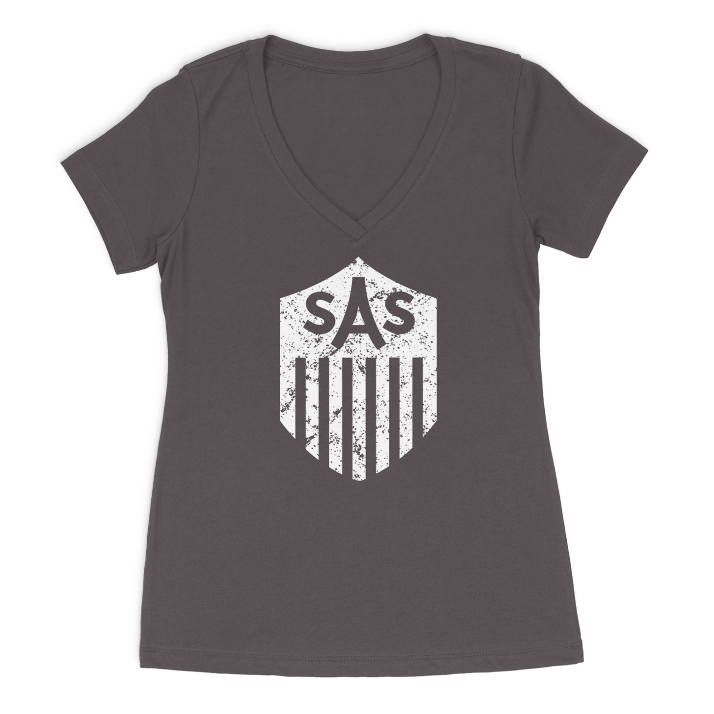 SAS Distressed White Shield Tee