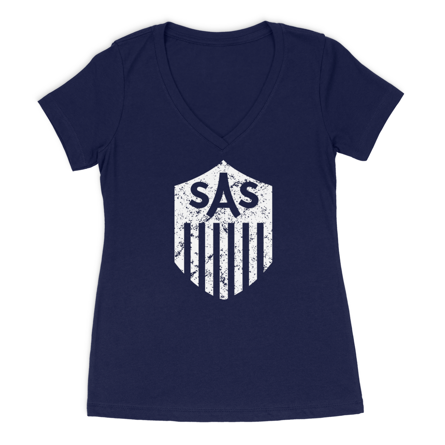 SAS Distressed White Shield Tee
