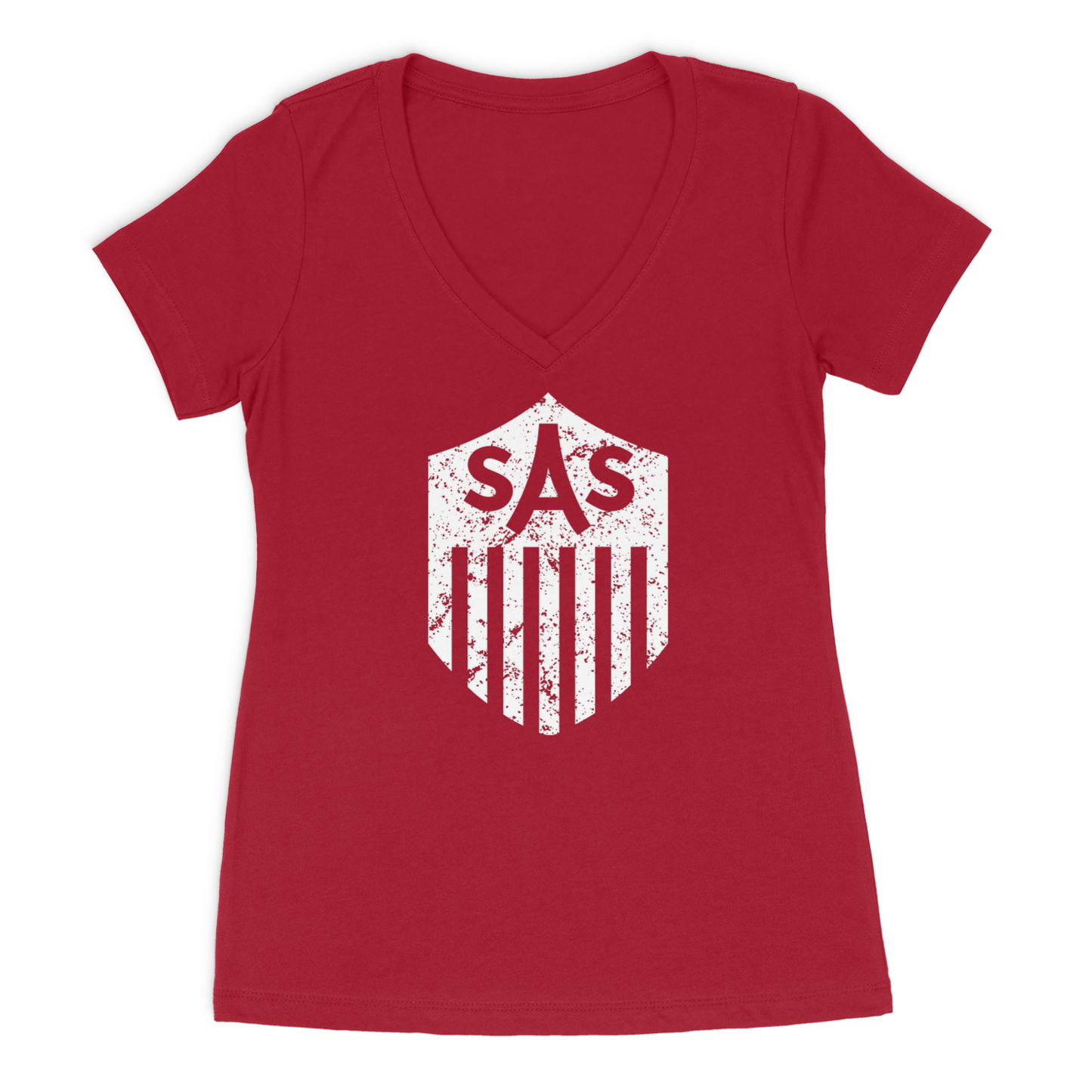 SAS Distressed White Shield Tee