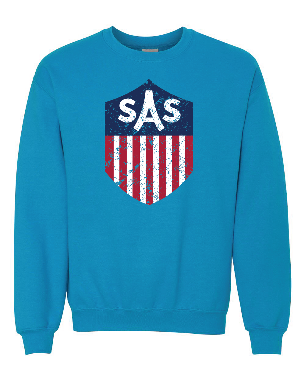 SAS Distressed Color Shield Crewneck Sweatshirt