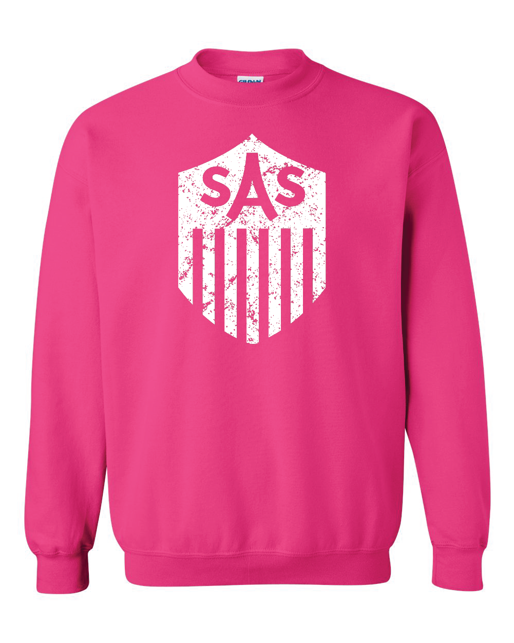 SAS Distressed White Shield Crewneck Sweatshirt