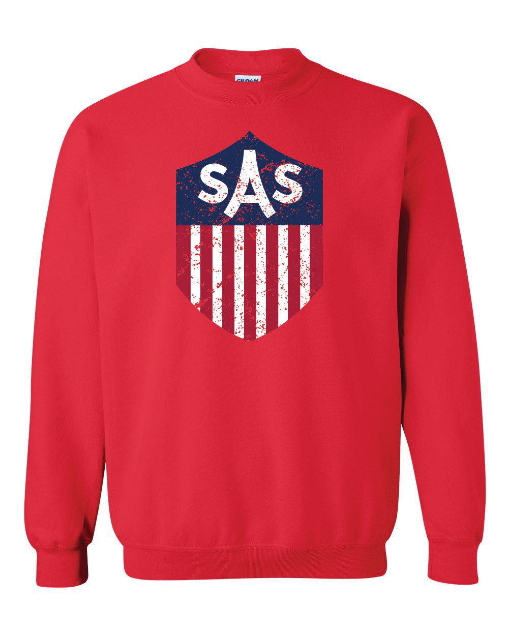 SAS Distressed Color Shield Crewneck Sweatshirt