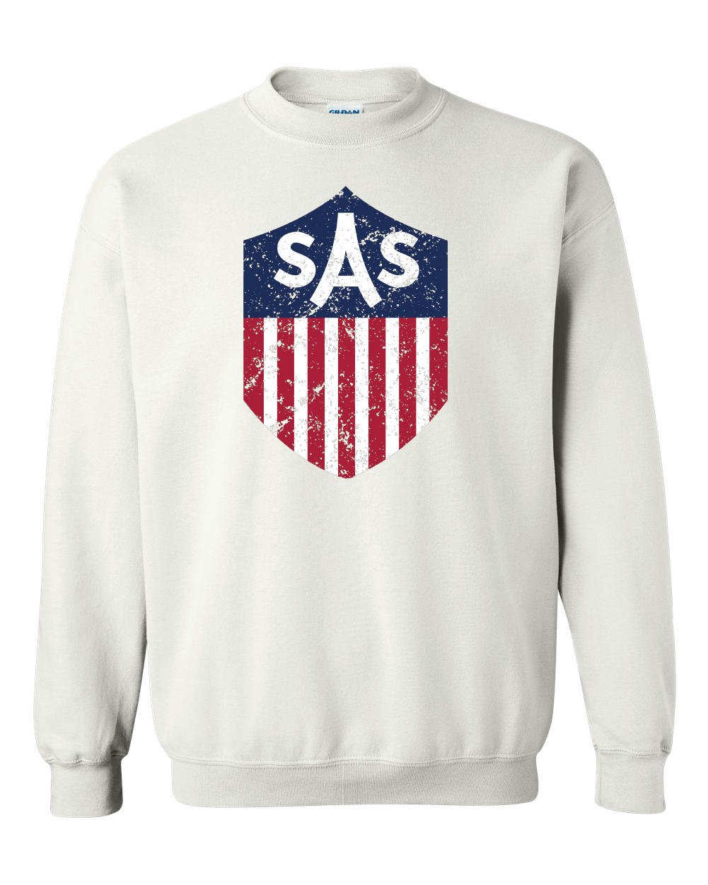 SAS Distressed Color Shield Crewneck Sweatshirt