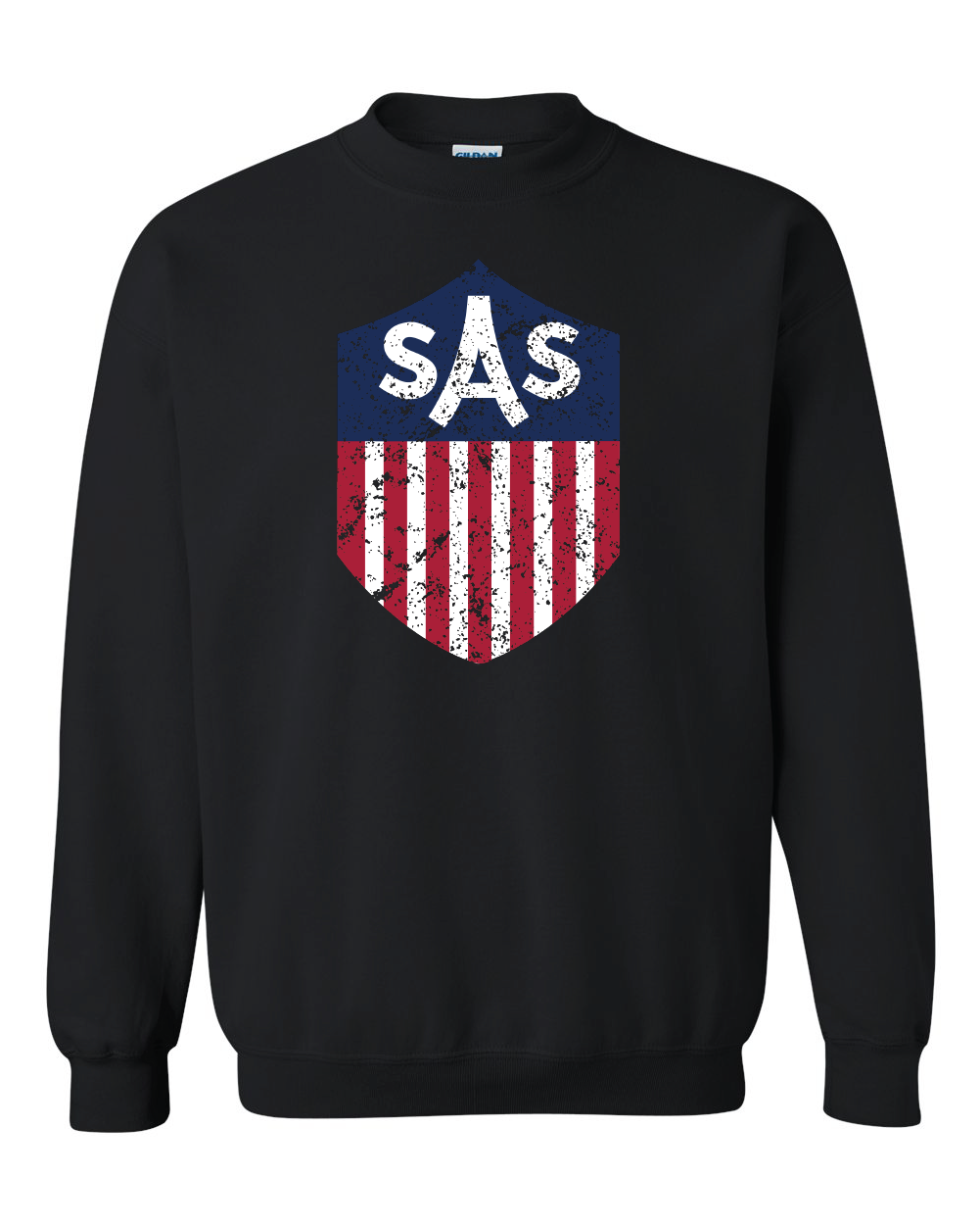 SAS Distressed Color Shield Crewneck Sweatshirt