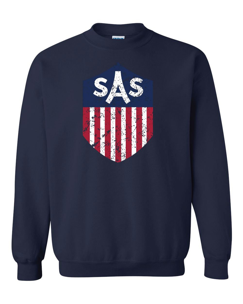 SAS Distressed Color Shield Crewneck Sweatshirt