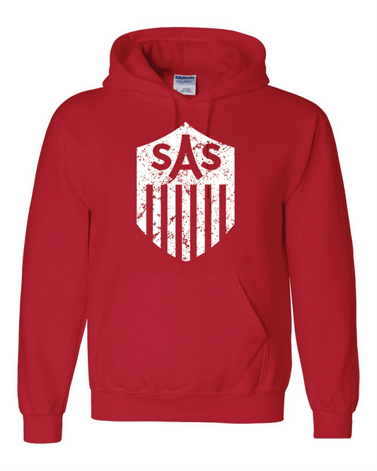 SAS Distressed White Shield Hoodie