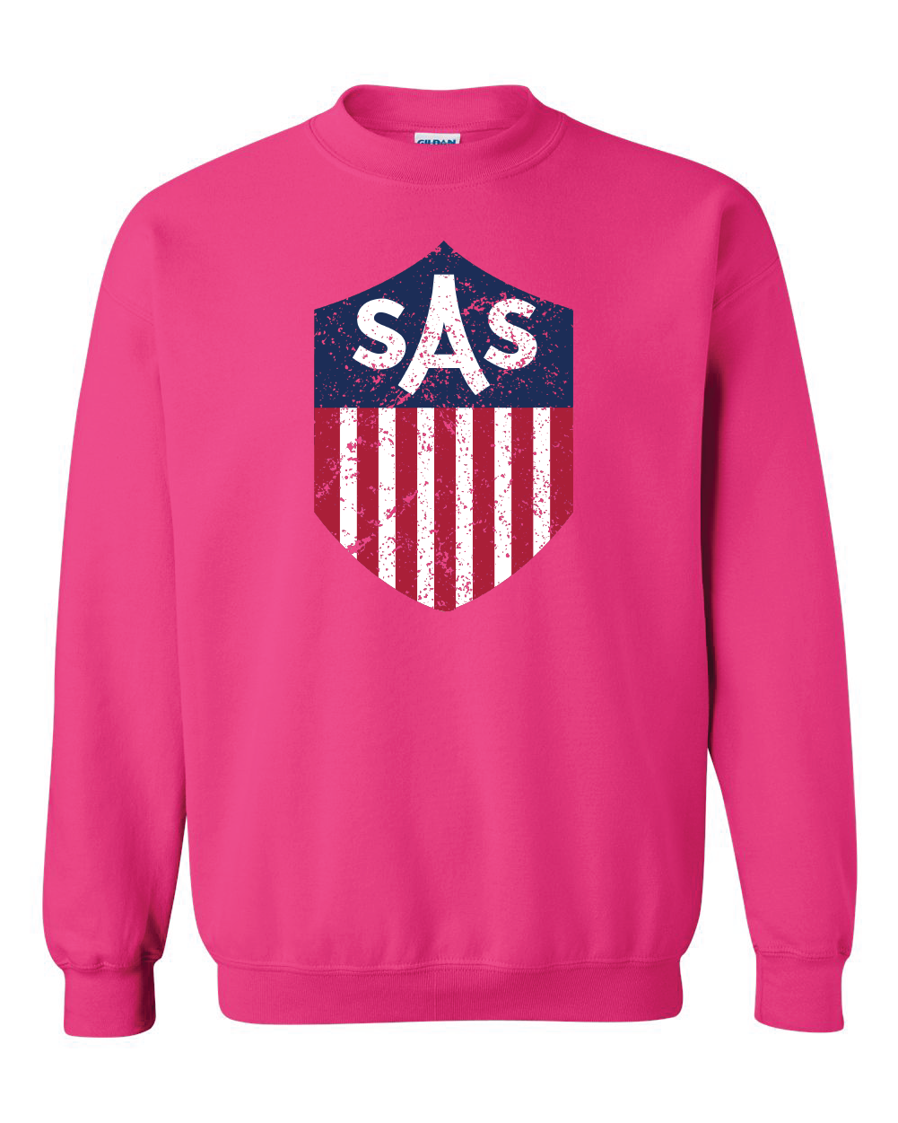SAS Distressed Color Shield Crewneck Sweatshirt