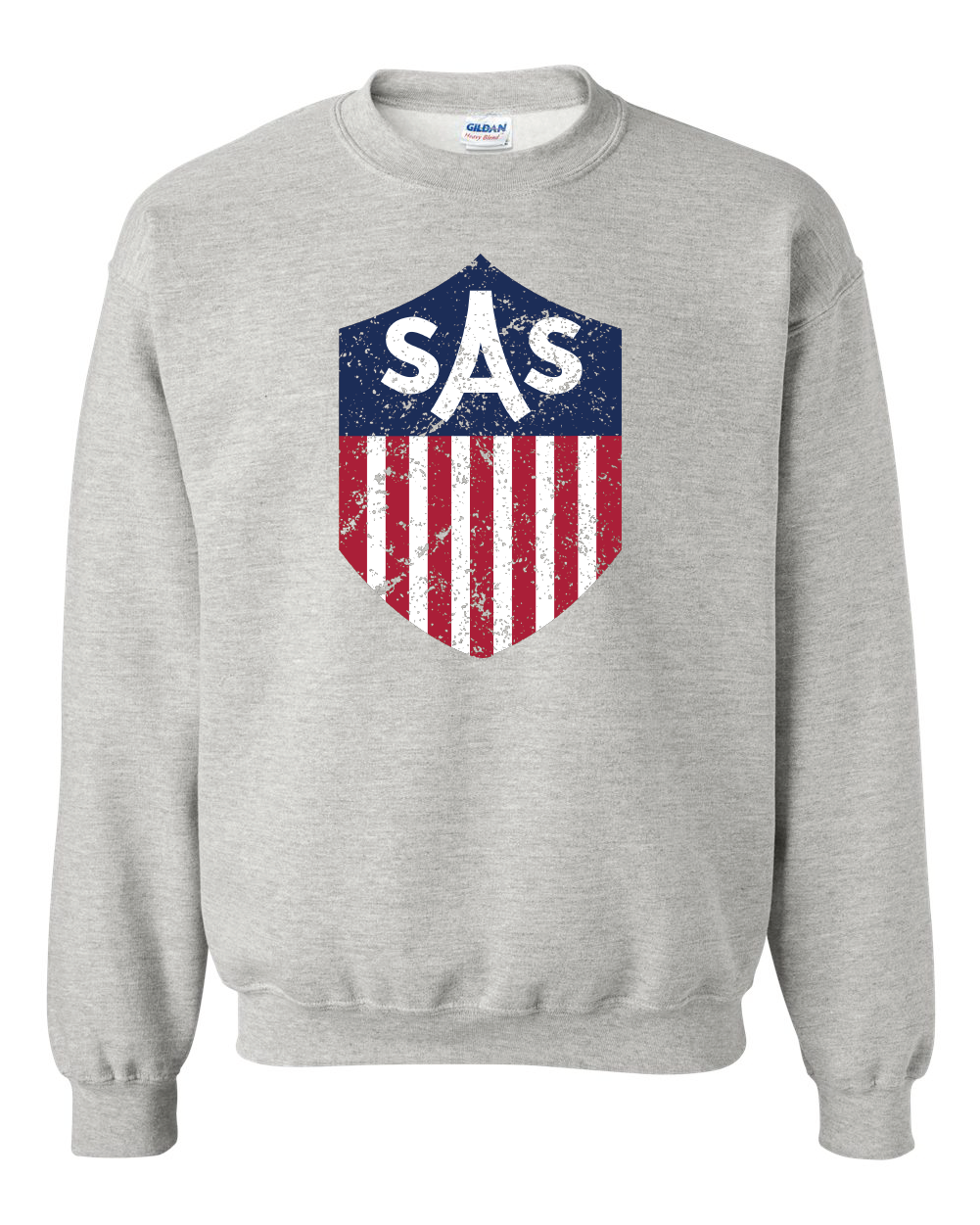 SAS Distressed Color Shield Crewneck Sweatshirt
