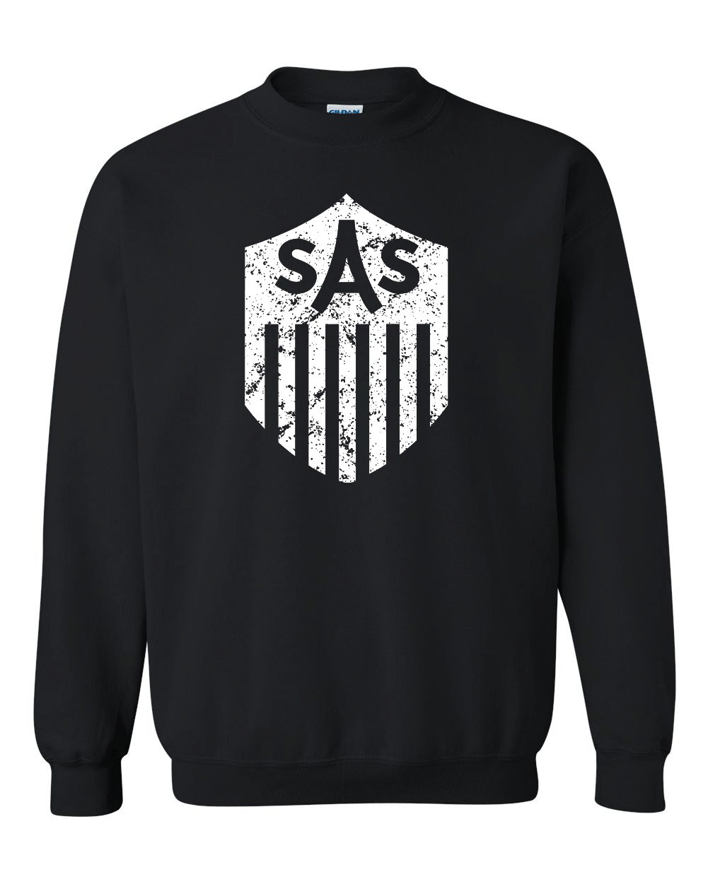 SAS Distressed White Shield Crewneck Sweatshirt
